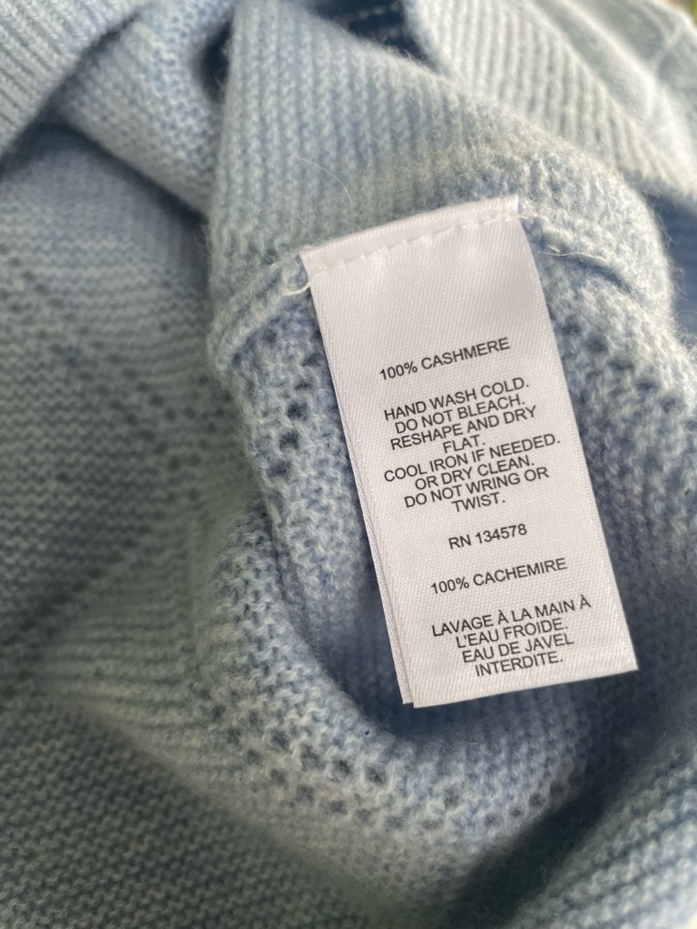 Vineyard Vines 100% Cashmere Diamond Knit Sweater – Light Blue – Size Small - Picture 5 of 6
